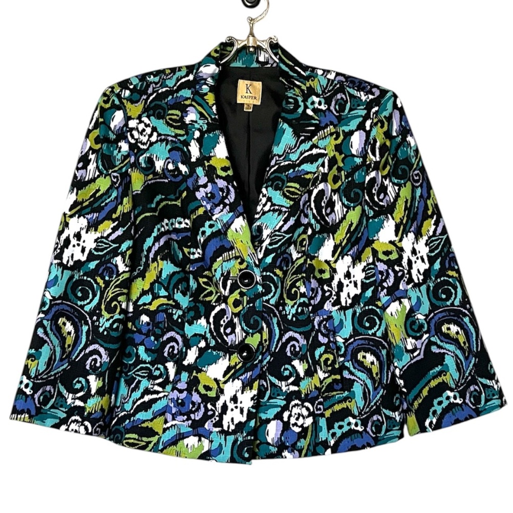 Kasper Multi Color Blazer Size 14